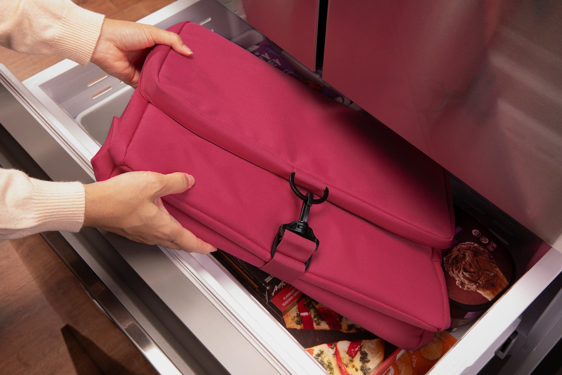 freezable-market-tote-c4 freezable-market-tote-magenta-lifestyle-freezer.jpg